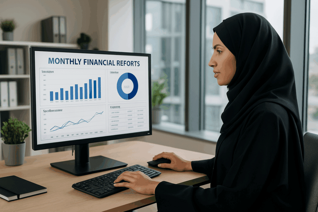 شركة تجهيز التقارير المالية الشهرية