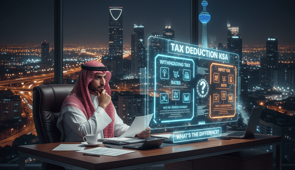 خصم الضريبة من المبلغ في السعودية