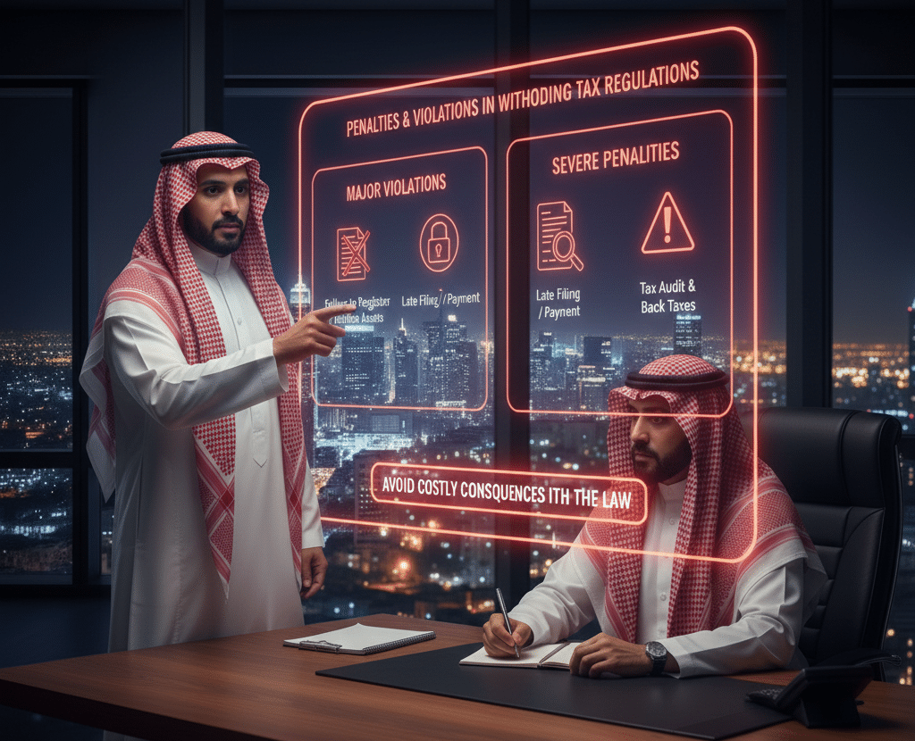 الغرامات والمخالفات في لوائح ضريبة الاستقطاع