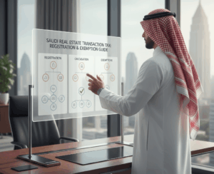 الدليل الشامل لضريبة التصرفات العقارية في السعودية: التسجيل، الحساب، وحالات الإعفاء