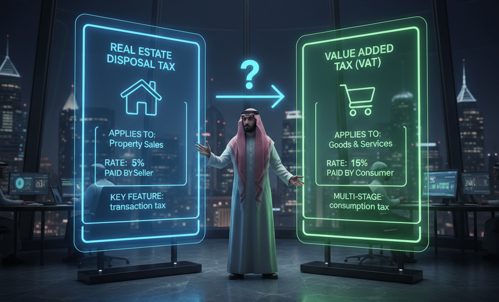 الفرق بين ضريبة التصرف العقاري وضريبة القيمة المضافة