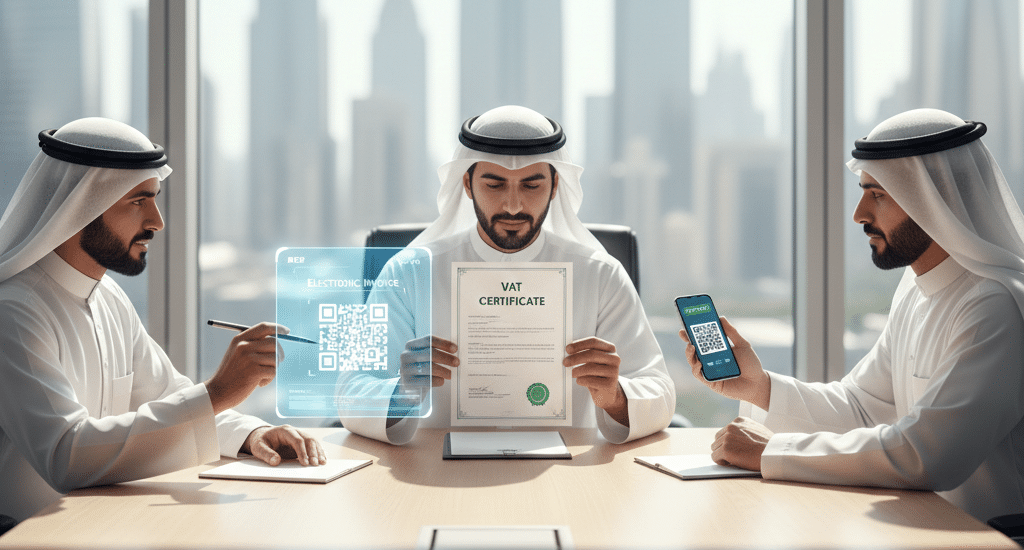 الارتباط بين الشهادة والفاتورة الإلكترونية