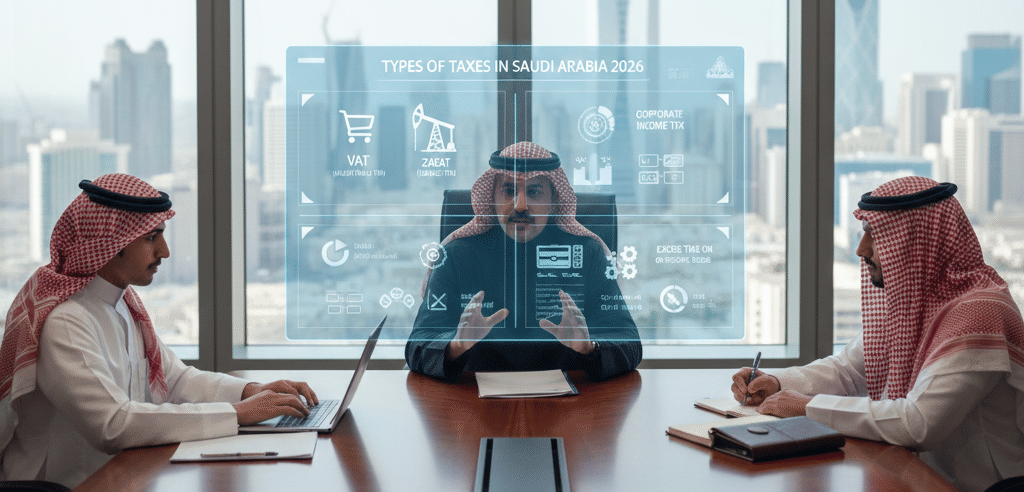 انواع الضرائب في المملكة العربية السعودية 2026 | دليل شامل ومبسط
