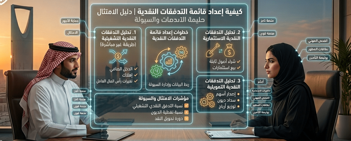 كيفية اعداد قائمة التدفقات النقدية | دليل الامتثال والسيولة