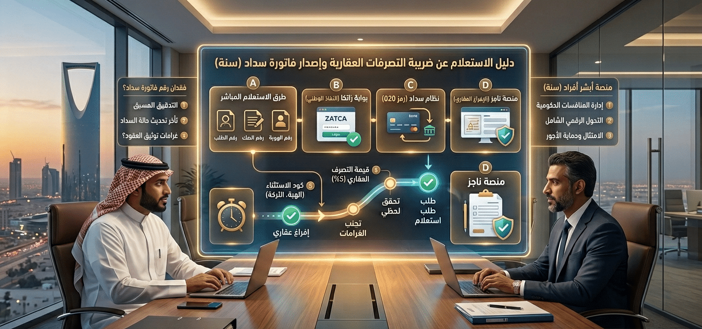 مكتب استعلام عن فاتورة ضريبة التصرفات العقارية عبر نظام سداد
